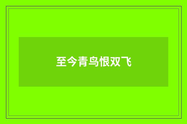 至今青鸟恨双飞