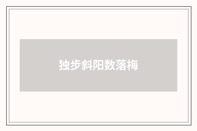 独步斜阳数落梅