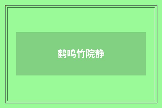鹤鸣竹院静