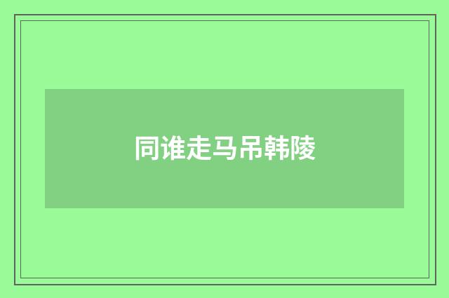 同谁走马吊韩陵