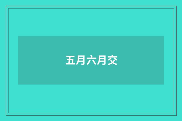 五月六月交