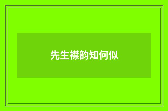 先生襟韵知何似