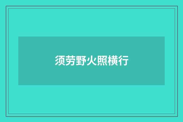 须劳野火照横行