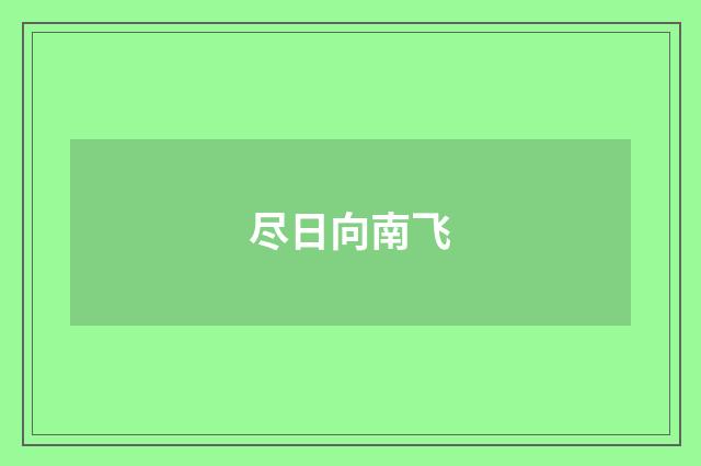 尽日向南飞