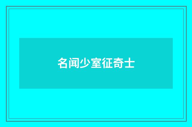 名闻少室征奇士