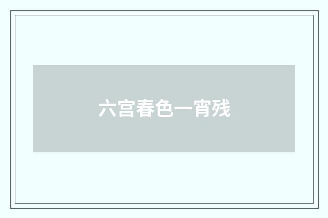 六宫春色一宵残