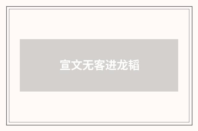 宣文无客进龙韬