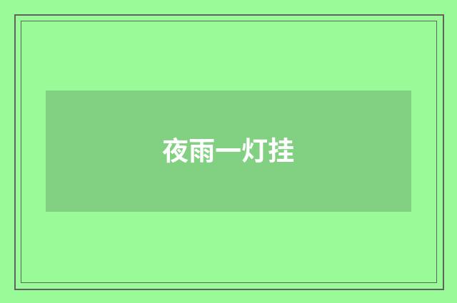 夜雨一灯挂