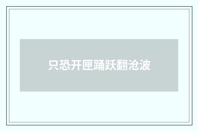 只恐开匣踊跃翻沧波
