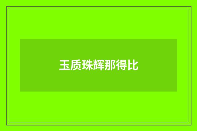 玉质珠辉那得比