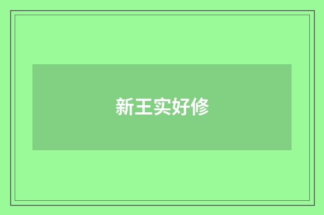 新王实好修