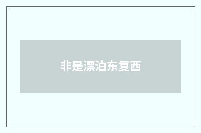 非是漂泊东复西