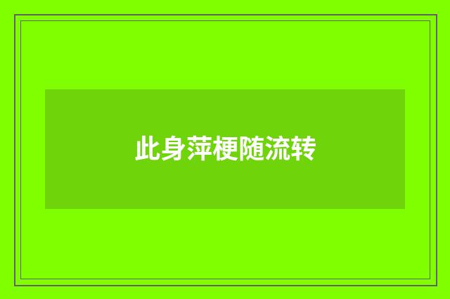 此身萍梗随流转
