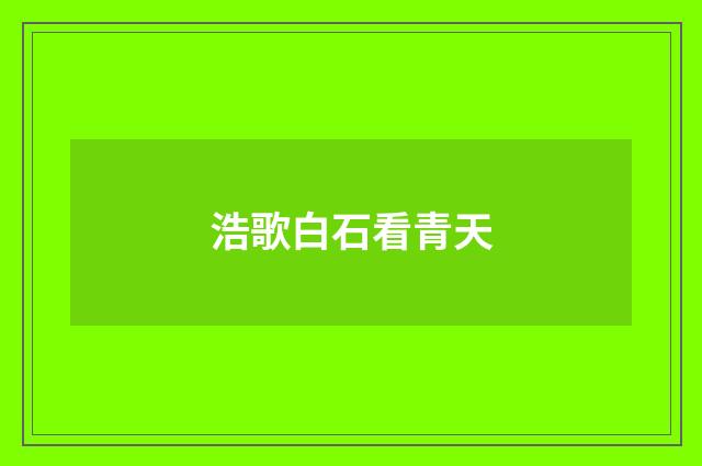 浩歌白石看青天