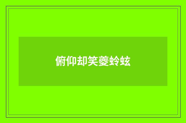 俯仰却笑夔蛉蚿