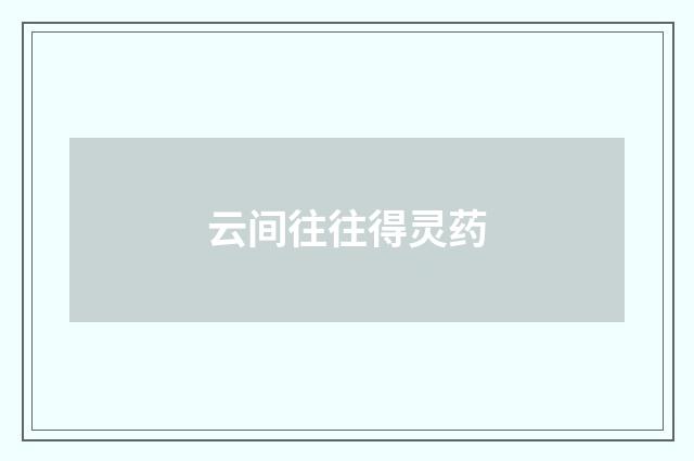 云间往往得灵药