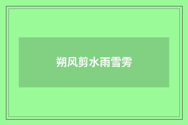朔风剪水雨雪雱