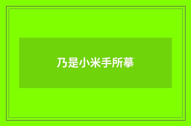 乃是小米手所摹