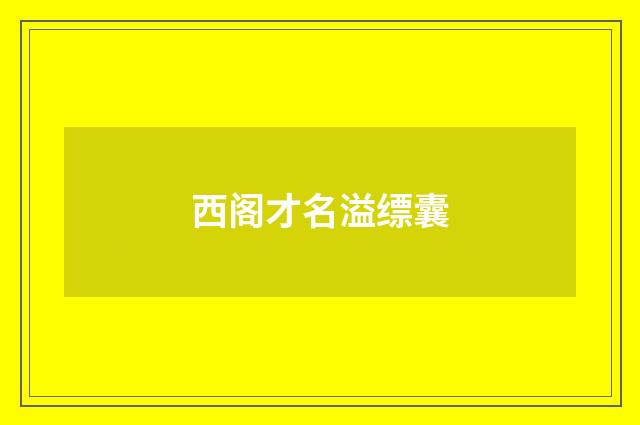 西阁才名溢缥囊