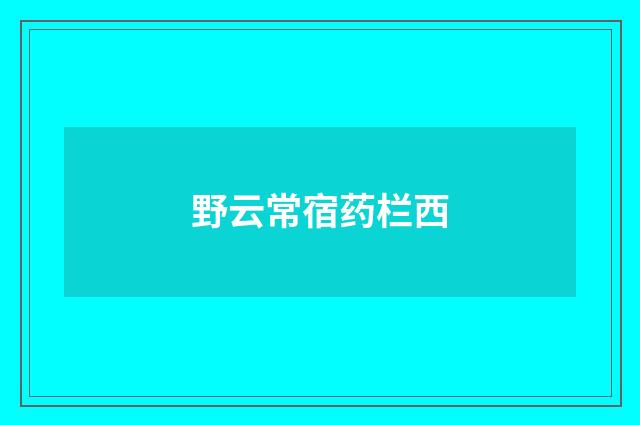 野云常宿药栏西