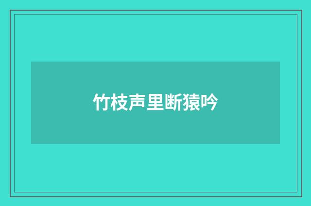 竹枝声里断猿吟
