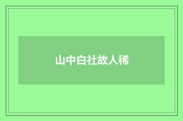 山中白社故人稀