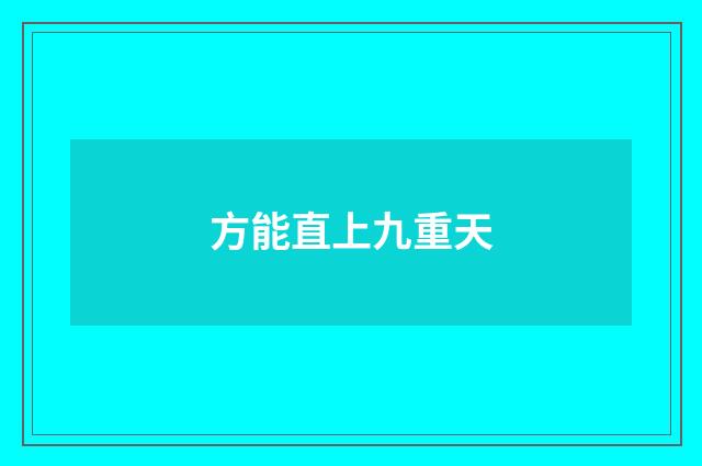 方能直上九重天