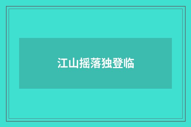 江山摇落独登临