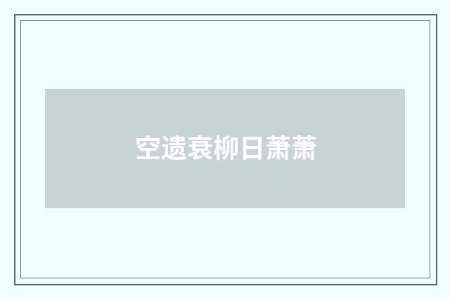 空遗衰柳日萧萧