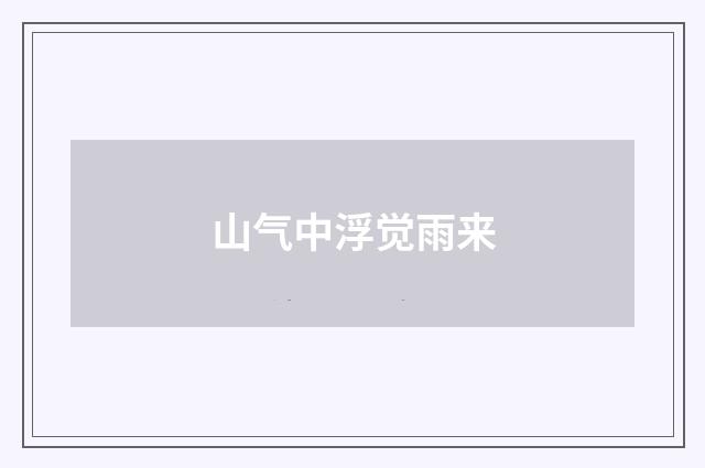 山气中浮觉雨来