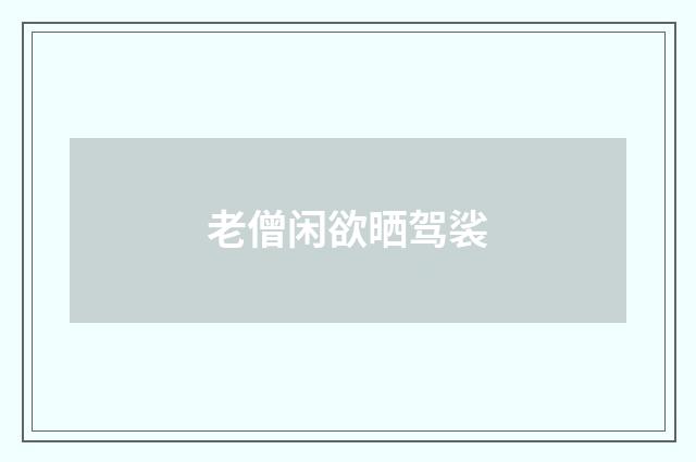 老僧闲欲晒驾裟