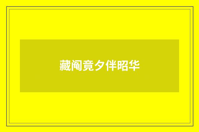 藏阄竟夕伴昭华