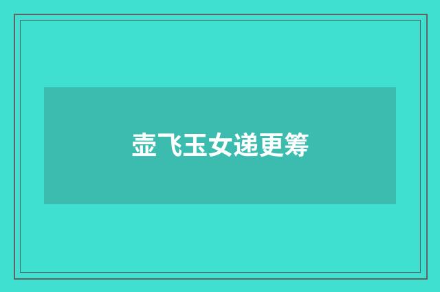 壶飞玉女递更筹