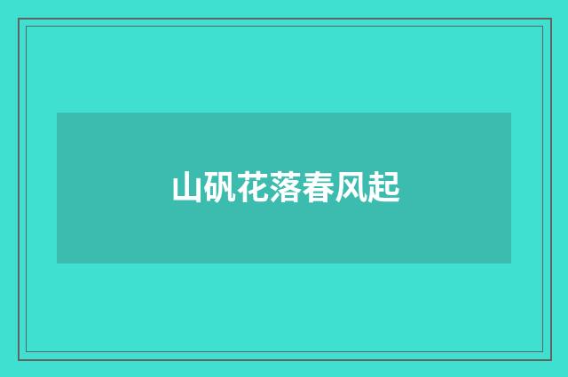 山矾花落春风起