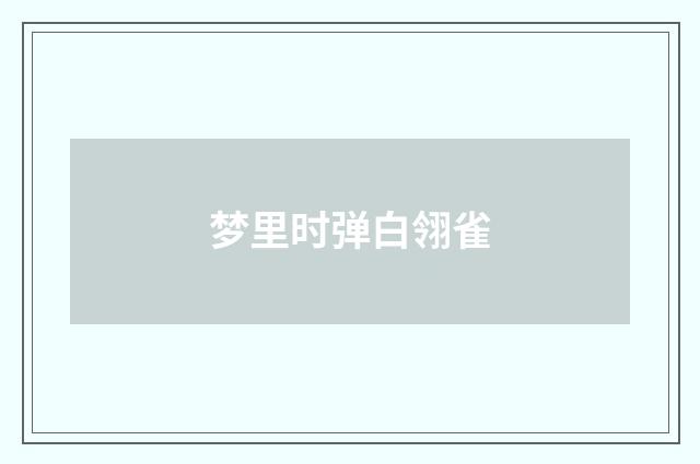 梦里时弹白翎雀
