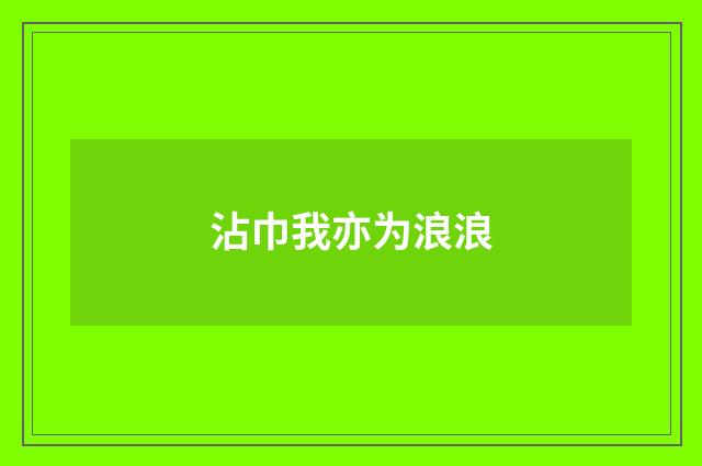 沾巾我亦为浪浪