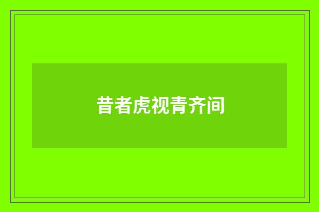 昔者虎视青齐间