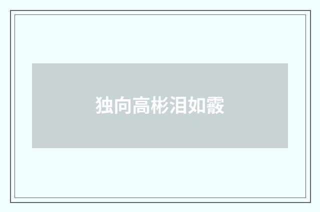 独向高彬泪如霰