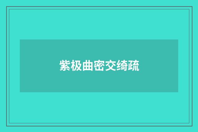 紫极曲密交绮疏