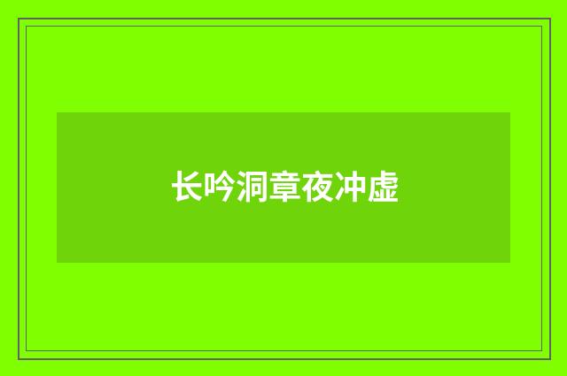 长吟洞章夜冲虚