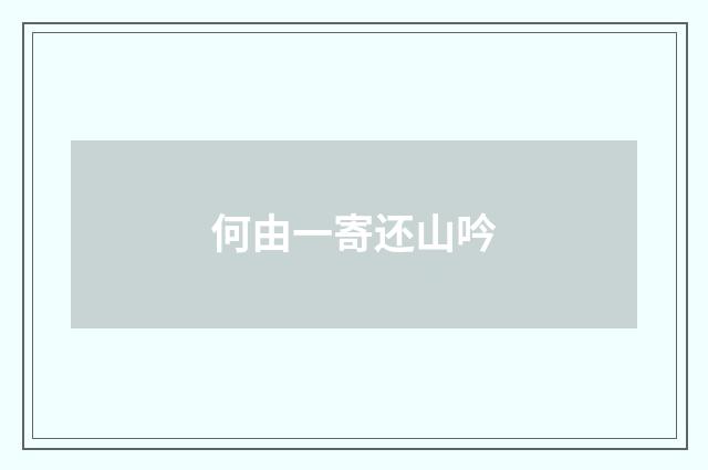 何由一寄还山吟