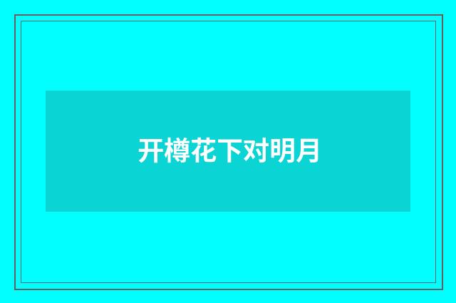 开樽花下对明月