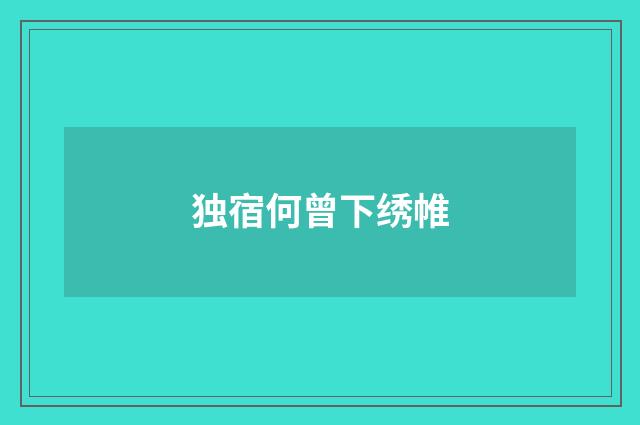独宿何曾下绣帷