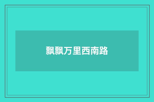 飘飘万里西南路