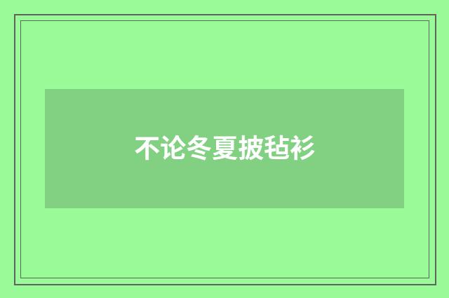 不论冬夏披毡衫