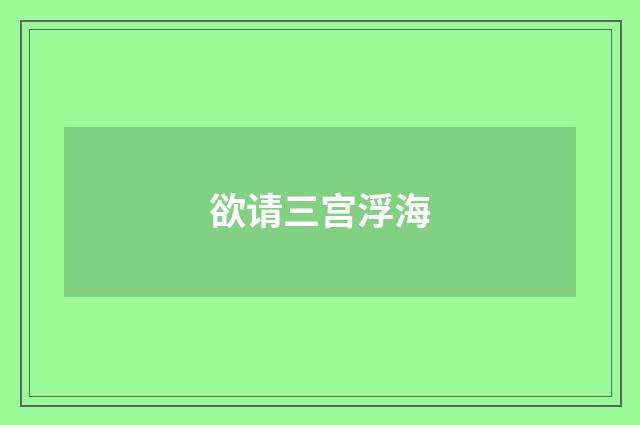 欲请三宫浮海