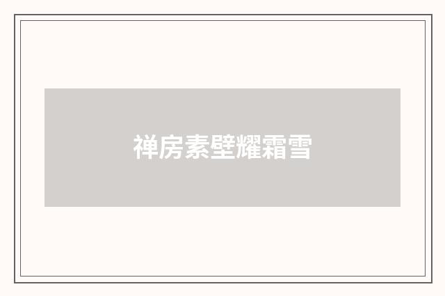禅房素壁耀霜雪
