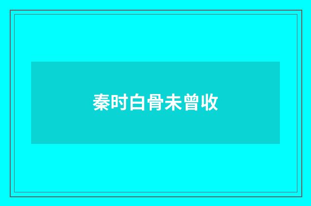 秦时白骨未曾收