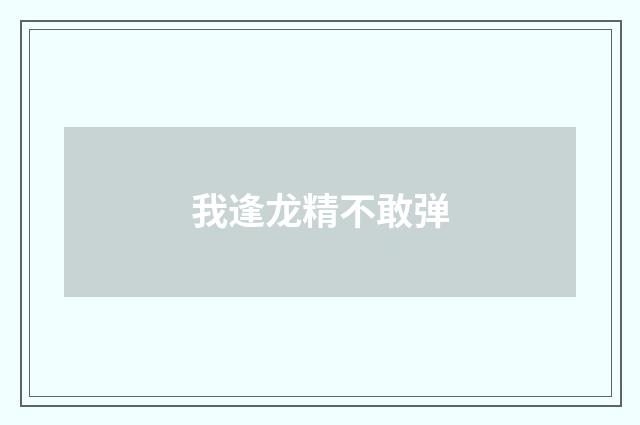 我逢龙精不敢弹