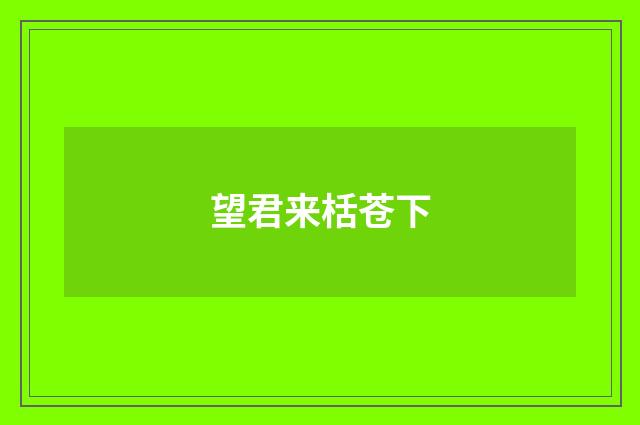 望君来栝苍下